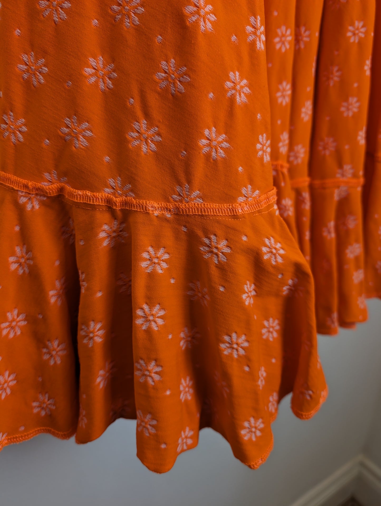 Vintage handmade full skirt bright orange one size