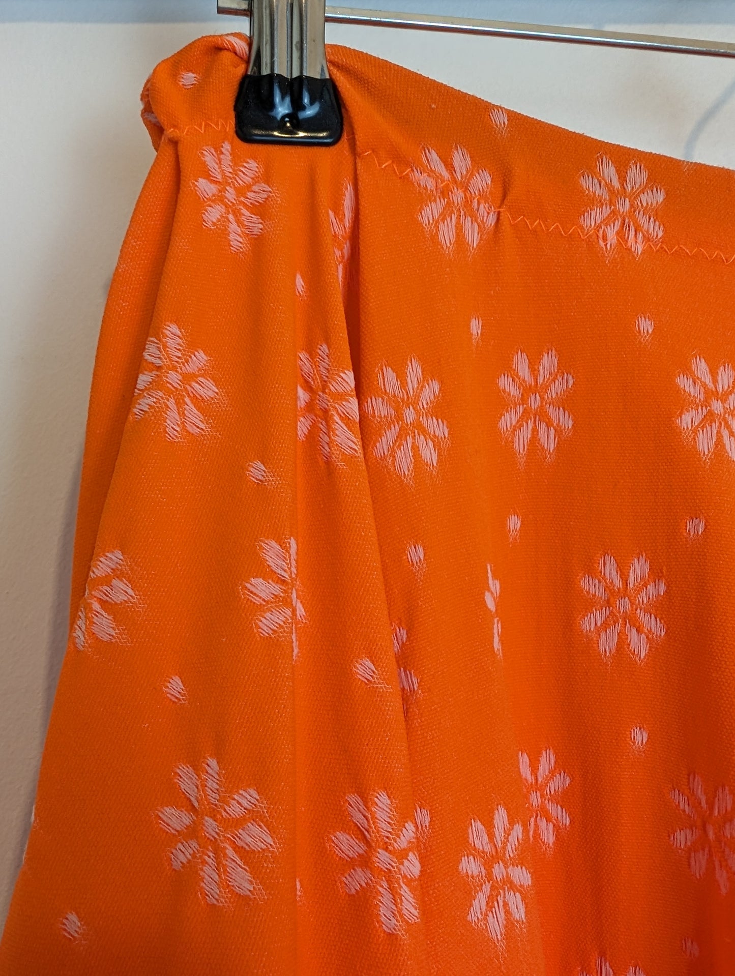 Vintage handmade full skirt bright orange one size