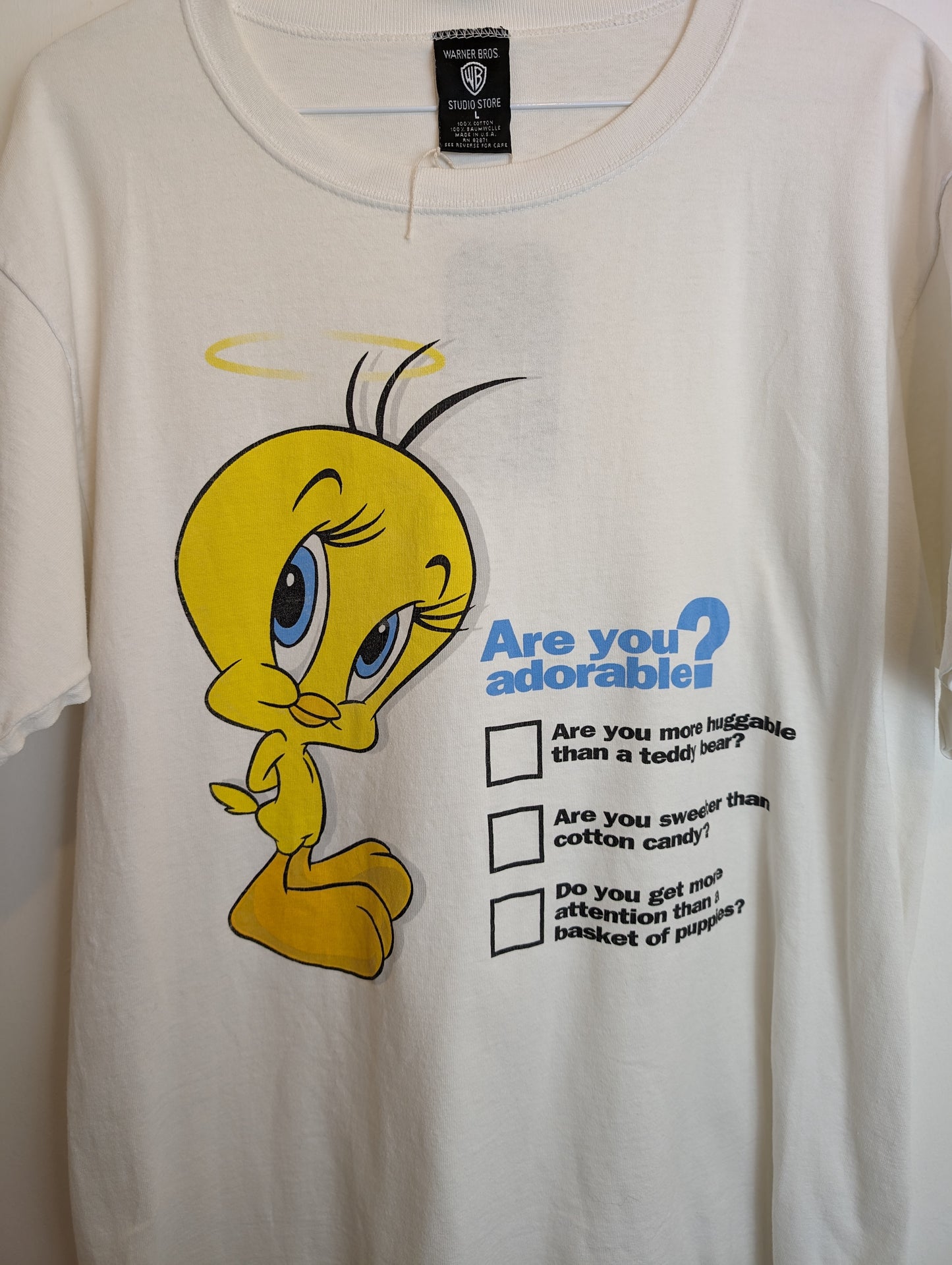 Unisex True vintage Warner Bros Tweety Bird t-shirt size large