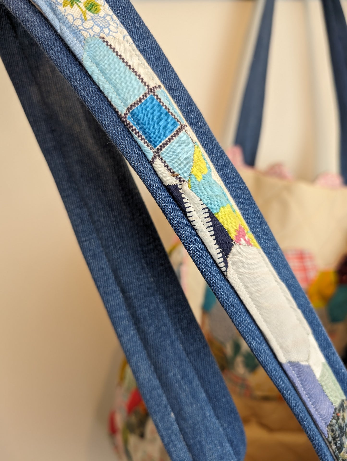 Handmade patchwork tote bag #4 premium denim