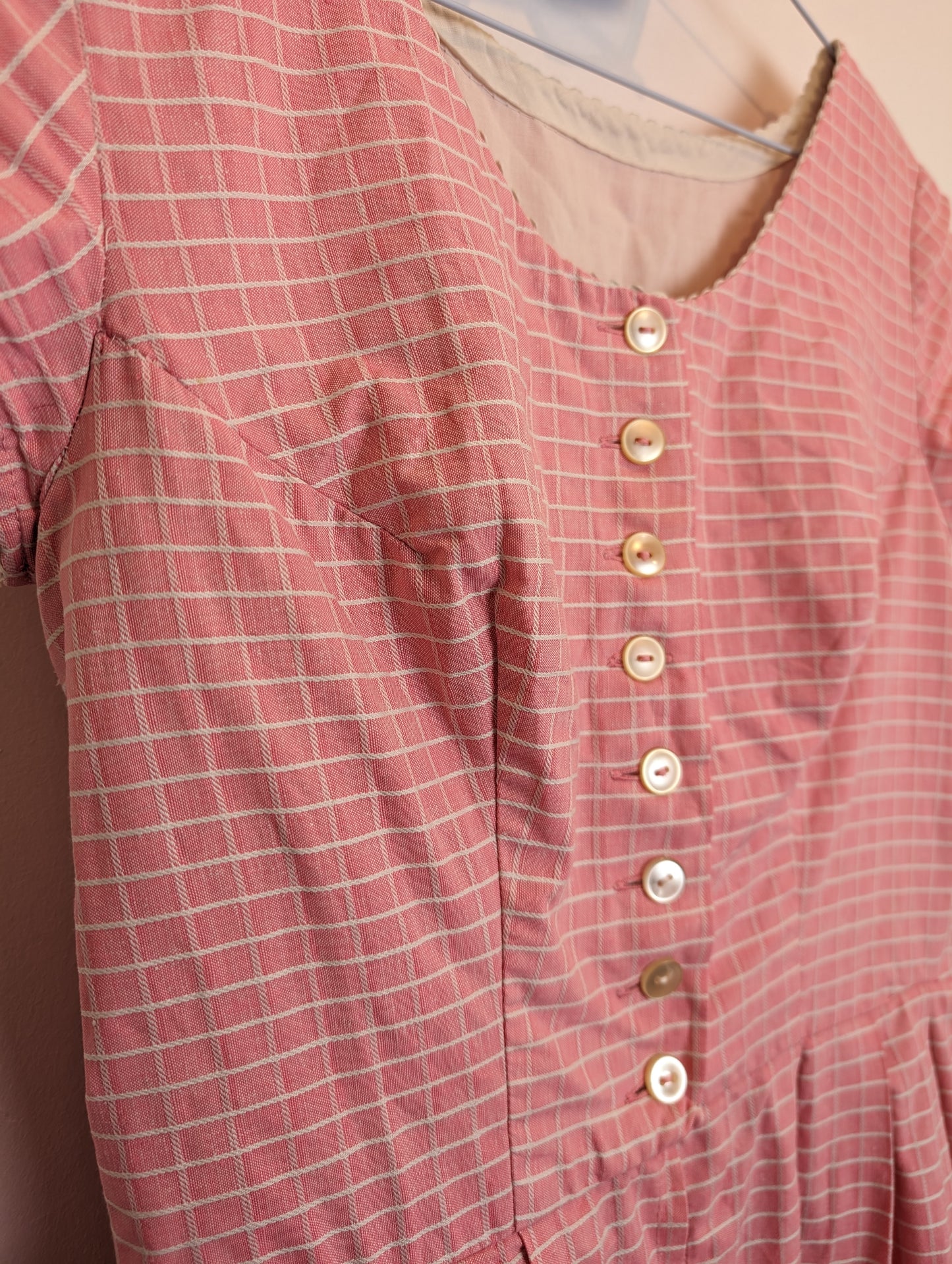 Handmade 1950s pink dress UK 8 / 10 premium