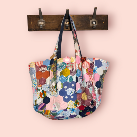 Patchwork premium handmade tote unique denim large