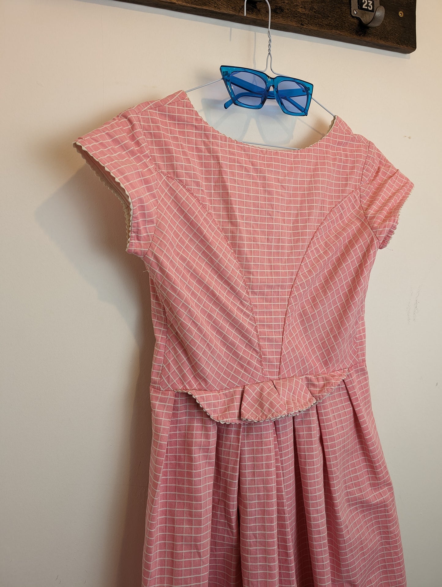 Handmade 1950s pink dress UK 8 / 10 premium