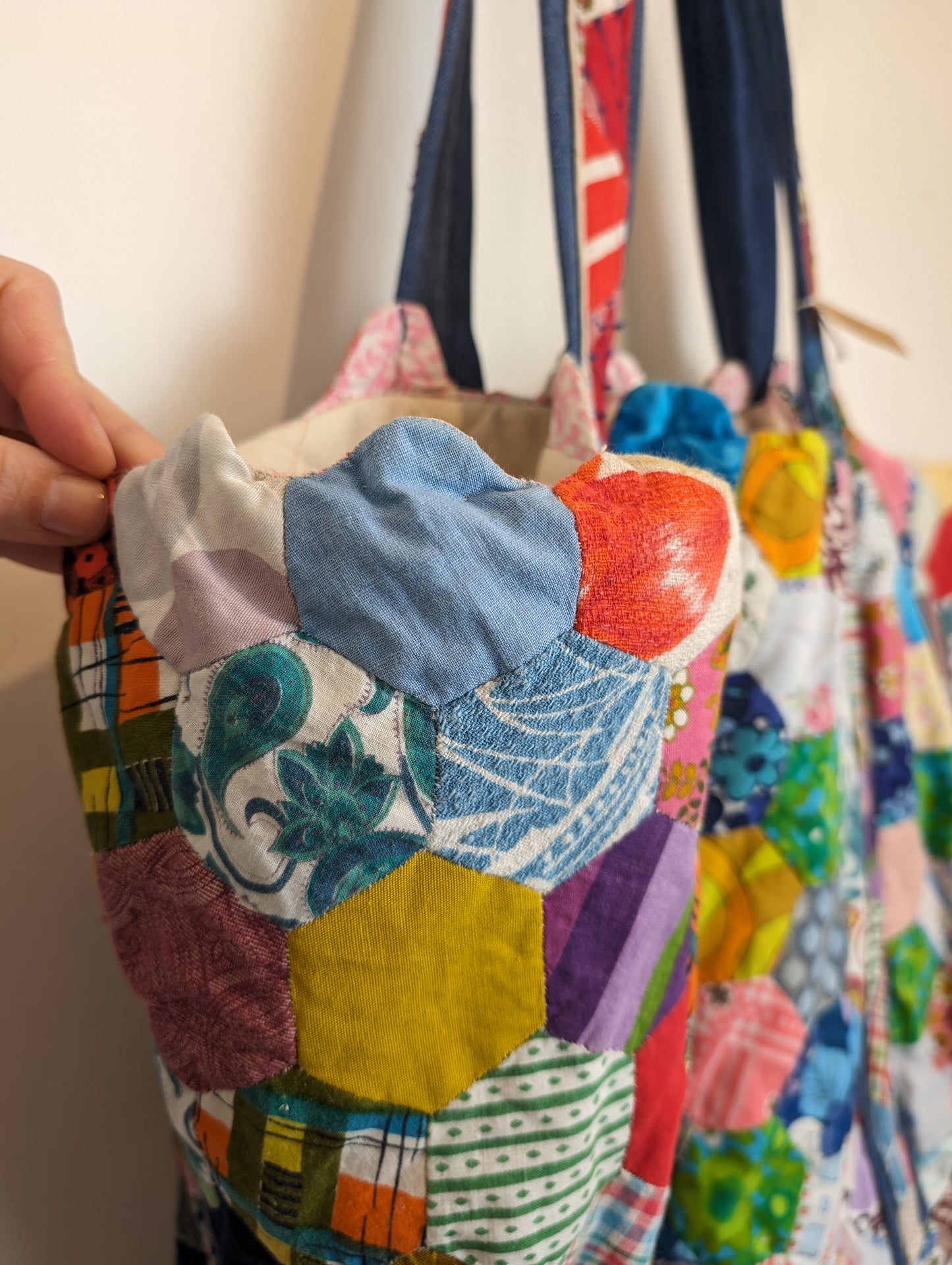 Handmade patchwork tote bag #4 premium denim