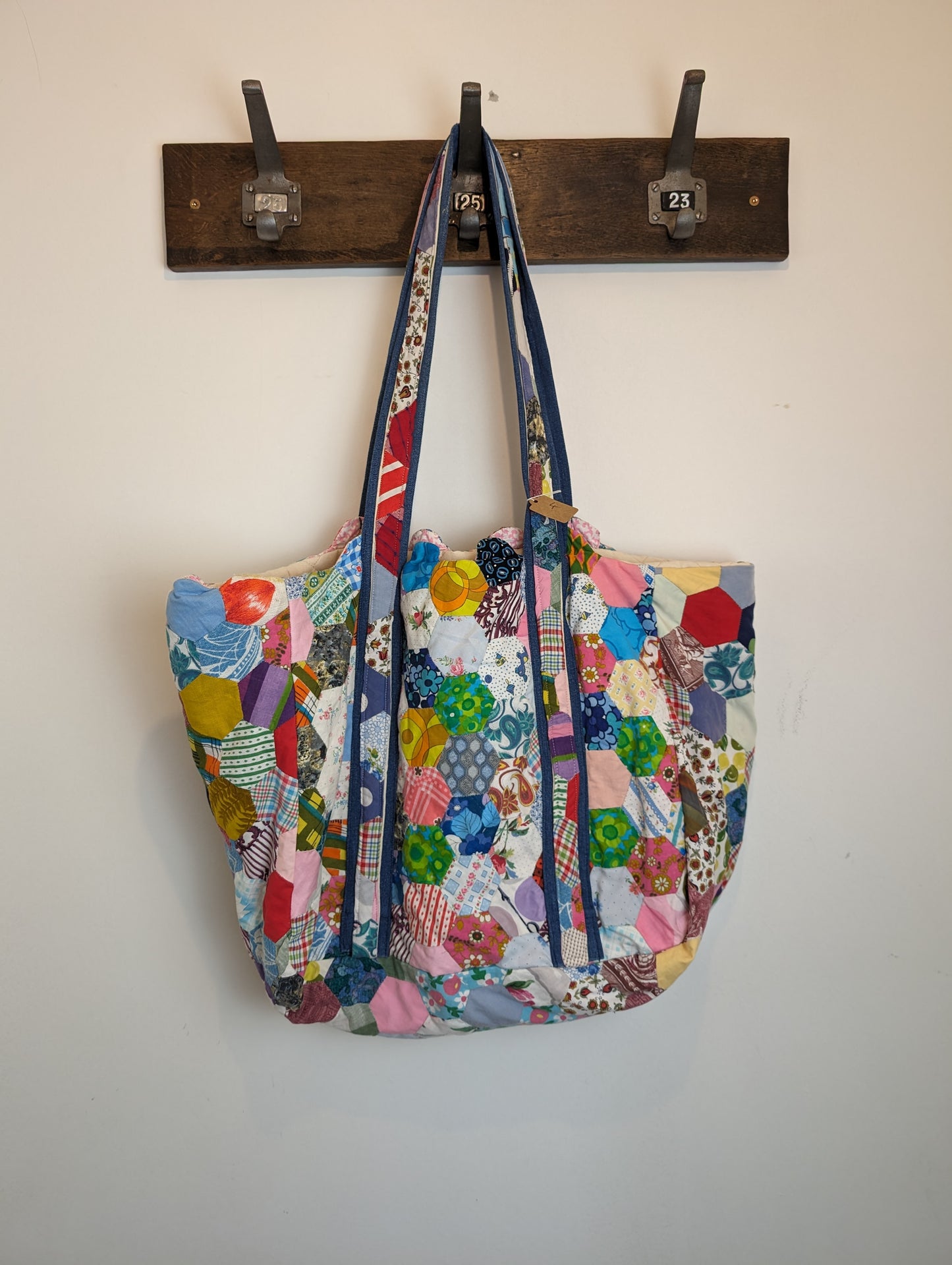 Handmade patchwork tote bag #4 premium denim