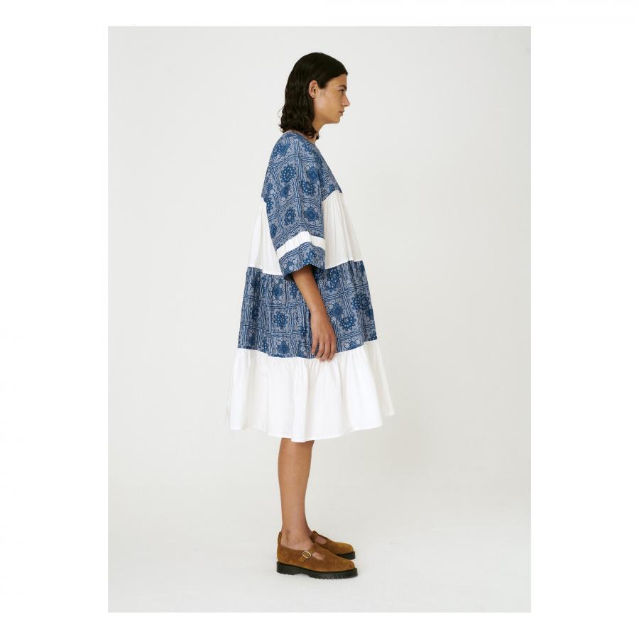 YMC Paloma blue white cotton smock dress XS / S oversized